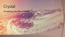  Presentation with snow mountain - Slide deck enhanced with backwoods - snow landscape on mammoth mountain background and a coral colored foreground