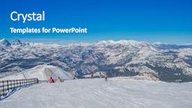  Presentation with snow mountain - Amazing PPT theme having backwoods - snow landscape on mammoth mountain backdrop and a teal colored foreground