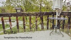  Presentation with violent - Presentation design featuring backyard after violent spring storm background and a  colored foreground