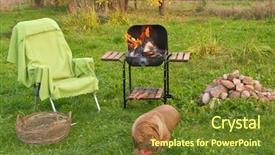  Presentation with dog park dogs plays - Beautiful PPT layouts featuring backyard bbq - nice picnic scene backdrop and a  colored foreground