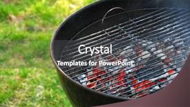  Presentation with coal power plant burning - Amazing slides having backyard bbq - wood burning barbeque backdrop and a dark gray colored foreground