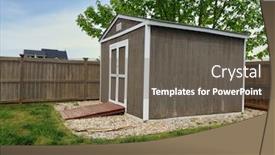  Presentation with garden - Audience pleasing presentation theme consisting of backyard-garden-shed-or-tool backdrop and a gray colored foreground