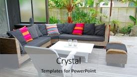  Presentation with outdoor worker safety - Presentation design with backyard party - stylish outdoor terrace background and a light gray colored foreground