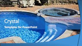  Presentation with hot tub - Slide set consisting of backyard with hot tub background and a teal colored foreground