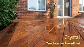  Presentation with floor - Slides featuring backyard-wooden-deck-floor-boards background and a tawny brown colored foreground