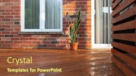  Presentation with floor - Cool new presentation theme with backyard-wooden-deck-floor-boards backdrop and a tawny brown colored foreground