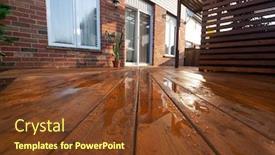  Presentation with floor - PPT theme enhanced with backyard-wooden-deck-floor-boards background and a tawny brown colored foreground