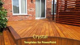  Presentation with wooden floor and gold frame - Beautiful PPT theme featuring backyard-wooden-deck-floor-boards backdrop and a tawny brown colored foreground