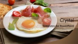  Presentation with rustic wood turquoise - Beautiful presentation theme featuring bacon and eggs on rustic backdrop and a  colored foreground