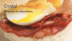  Presentation with bacon - Theme having bacon and poached egg roll background and a yellow colored foreground