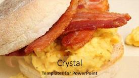  Presentation with muffin - Audience pleasing PPT layouts consisting of bacon and scrambled eggs backdrop and a yellow colored foreground