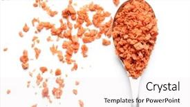  Presentation with bits - Amazing presentation design having bacon bits simulated on spoon backdrop and a sky blue colored foreground