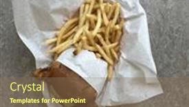  Presentation with burger fries - Slides featuring bacon-cheese-burger-with-french background and a violet colored foreground