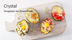  Presentation with avocado - Colorful presentation theme enhanced with bacon cheese tomato and alfalfa backdrop and a  colored foreground