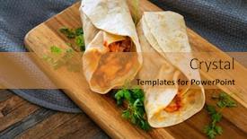  Presentation with fume - PPT layouts enhanced with bacon-chicken-wrap-meat background and a gold colored foreground