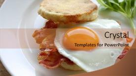  Presentation with breakfast sandwich - Cool new presentation theme with bacon egg english muffin breakfast backdrop and a gold colored foreground