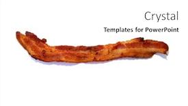  Presentation with pork bacon - Presentation theme consisting of bacon-fresh-fried-bacon-strip background and a white colored foreground