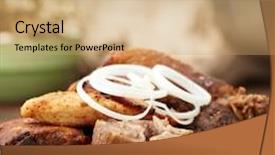  Presentation with pork bacon - Audience pleasing presentation consisting of bacon grilled beef pork knuckle backdrop and a coral colored foreground