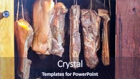  Presentation with bacon - Cool new slides with bacon hanging in wooden smoker backdrop and a wine colored foreground