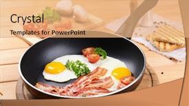  Presentation with bacon - Audience pleasing presentation design consisting of bacon on frying pan backdrop and a coral colored foreground