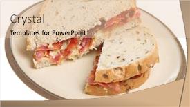  Presentation with tomato ketchup - Presentation theme having bacon-sandwich-with-tomato-ketchup background and a lemonade colored foreground