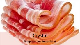  Presentation with bacon - PPT layouts enhanced with bacon slices isolated on white background and a coral colored foreground