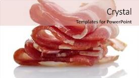  Presentation with bacon - Presentation theme having bacon slices on white background background and a  colored foreground