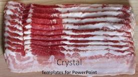  Presentation with bacon - Amazing PPT layouts having bacon-slices-on-wooden-cut backdrop and a coral colored foreground