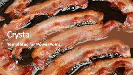  Presentation with bacon - PPT theme having bacon strips or rashers being background and a coral colored foreground