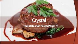  Presentation with tenderloin - PPT theme with bacon with demi-glace sauce background and a tawny brown colored foreground