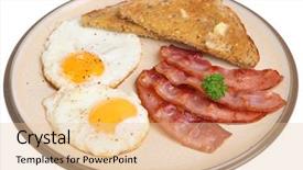  Presentation with bacon - Slide set consisting of bacon with fried eggs background and a lemonade colored foreground