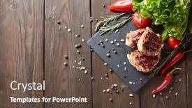  Presentation with grilled chicken - PPT layouts featuring bacon-wrapped-grilled-chicken-turkey background and a tawny brown colored foreground