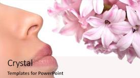  Presentation with fragrance - Cool new slide deck with bacteria - close-up nose and a flower backdrop and a lemonade colored foreground