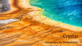  Presentation with yellowstone - Presentation consisting of bacteria - detailed photo of grand prismatic background and a gold colored foreground