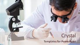  Presentation with bacteria in blood - Presentation design consisting of bacteria - doctor chemist working on blood background and a lemonade colored foreground