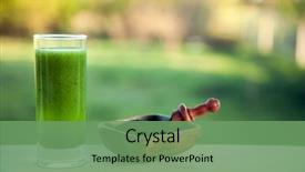  Presentation with spirulina - Audience pleasing presentation theme consisting of bacteria - green smoothie with spirulina backdrop and a seafoam green colored foreground