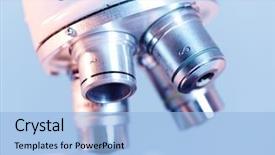  Presentation with scientific research - Audience pleasing theme consisting of bacteria - laboratory microscope scientific and healthcare backdrop and a light blue colored foreground