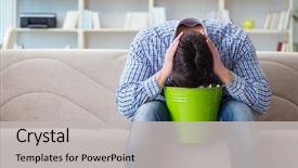  Presentation with vomiting - Cool new presentation design with bacteria - man suffering from sick stomach backdrop and a light gray colored foreground