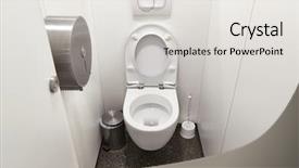  Presentation with toilet - Audience pleasing slide set consisting of bacteria - toilet in a white bathroom backdrop and a light gray colored foreground