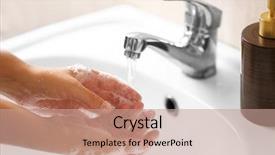  Presentation with under water - Amazing PPT layouts having bacteria - washing of hands with soap backdrop and a coral colored foreground