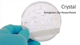  Presentation with lab bacteria - Slides with bacteria cell - lab assistant or researcher background and a white colored foreground