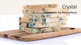  Presentation with vegetable cutting board - Slide deck featuring bacteria food - mouldy bread on cutting board background and a lemonade colored foreground