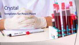  Presentation with testing blood - Amazing PPT layouts having bacteria genetic - young handsome lab assistant testing backdrop and a  colored foreground