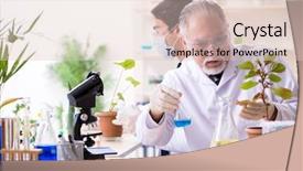 Presentation with lab - Amazing presentation design having plants bacteria - two chemists working backdrop and a lemonade colored foreground