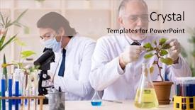  Presentation with lab - Amazing slide set having plants bacteria - two chemists working backdrop and a lemonade colored foreground