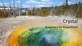  Presentation with catholic jesus glory - Beautiful PPT theme featuring bacteria trees - morning glory pool in yellowstone backdrop and a  colored foreground
