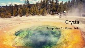  Presentation with catholic jesus glory - PPT theme enhanced with bacteria trees - morning glory pool in yellowstone background and a  colored foreground