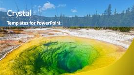  Presentation with catholic glory - Colorful slides enhanced with bacteria trees - morning glory pool in yellowstone backdrop and a  colored foreground