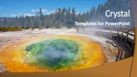  Presentation with bacteria - Amazing slide deck having bacteria trees - morning glory pool backdrop and a  colored foreground