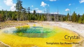  Presentation with catholic jesus glory - PPT theme consisting of bacteria trees - morning glory pool background and a  colored foreground